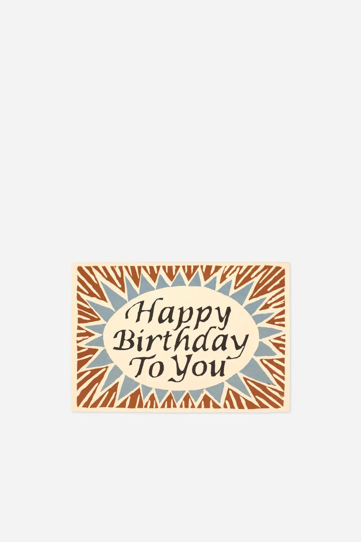 Card Happy Birthday To You Brown & Blue