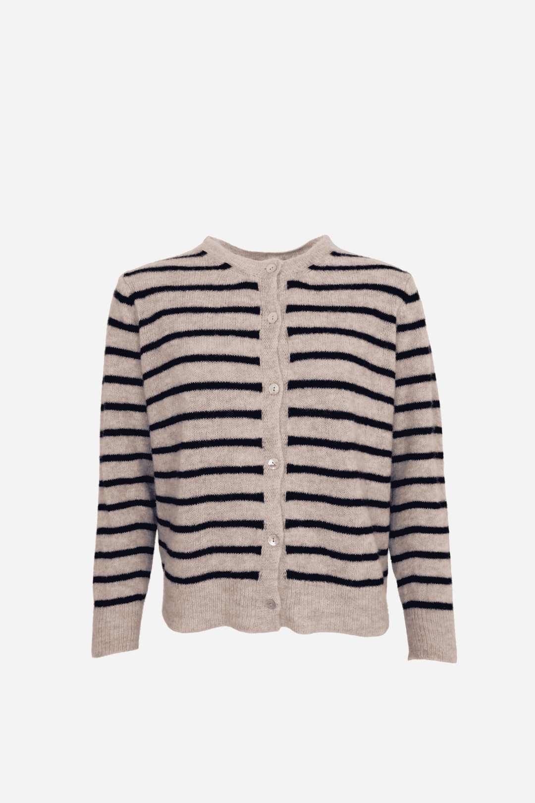 Striped Knit Cardigan / Navy