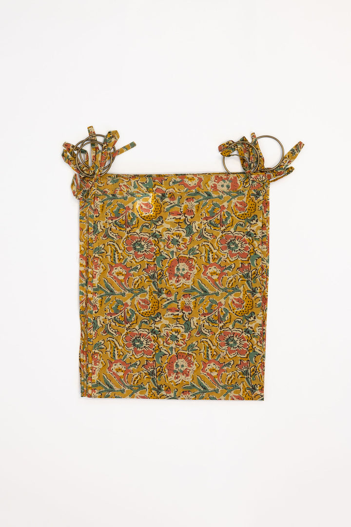 Block Print Bagru Curtain /  Tabac Yellow