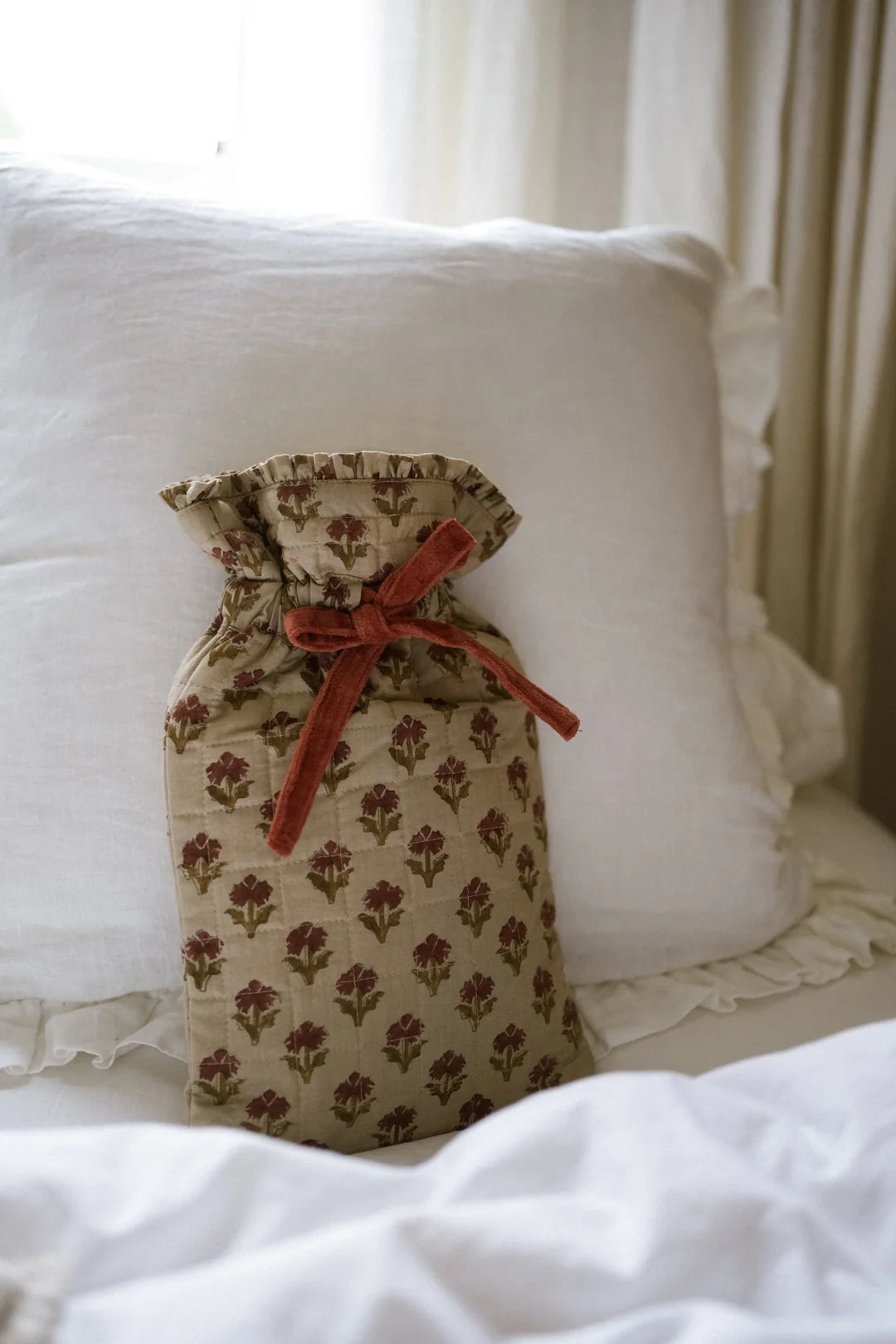 Blockprint Hot Water Bottle / Tulip