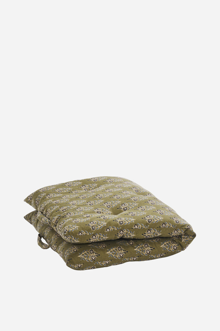 Printed Cotton Mattress 60x100cm / Olive Nude Blue
