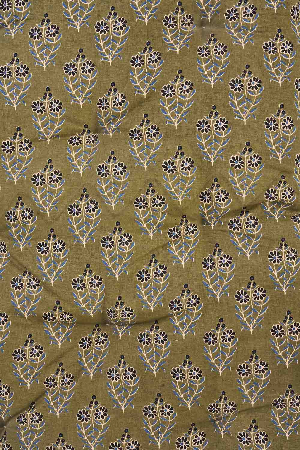 Printed Cotton Mattress 60x100cm / Olive Nude Blue