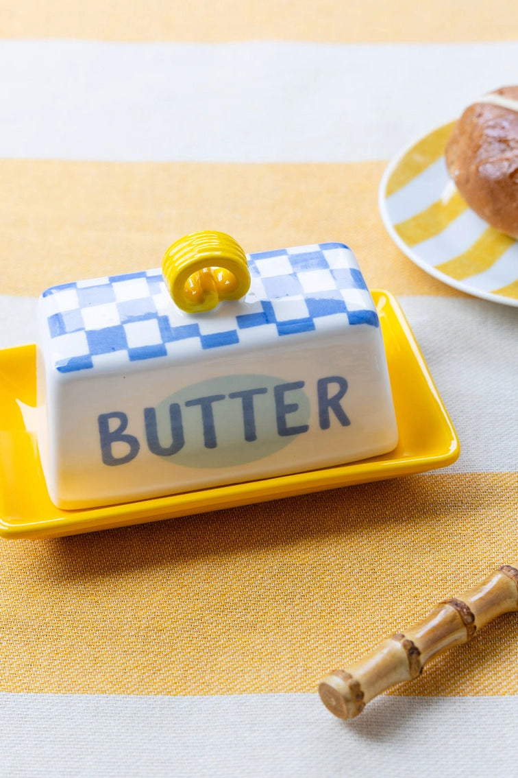 Bon Appetit  Small Butter Dish / Blue