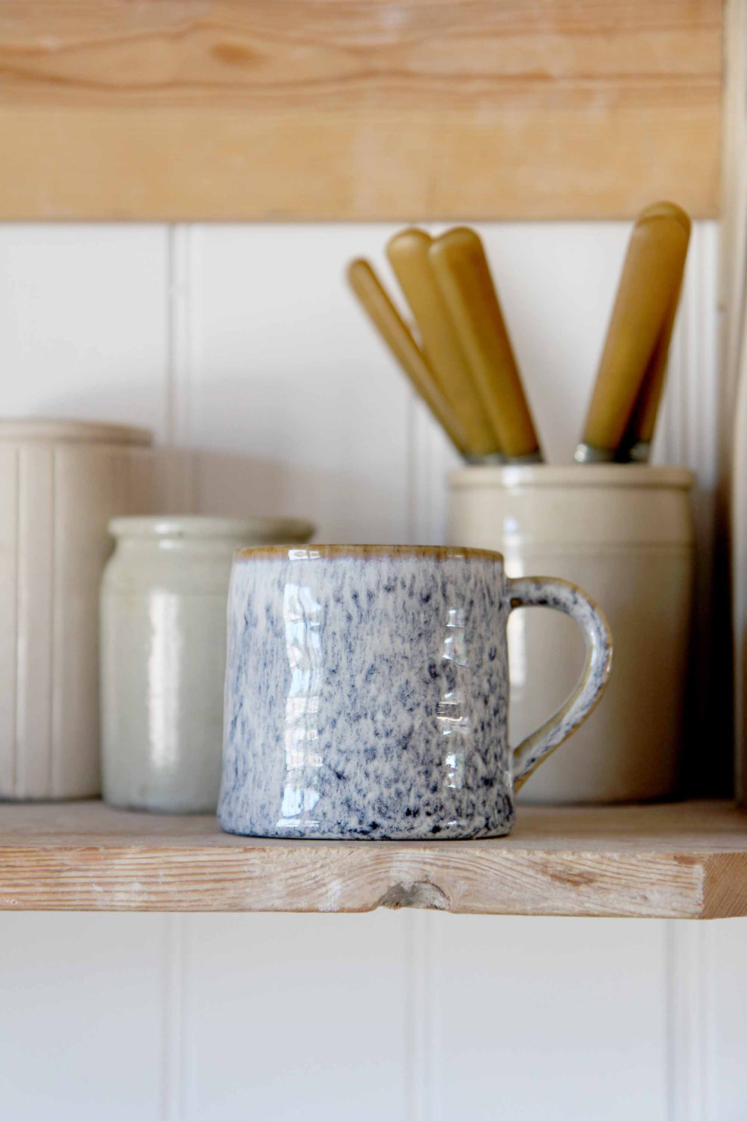Blue Speckled Stoneware Mug