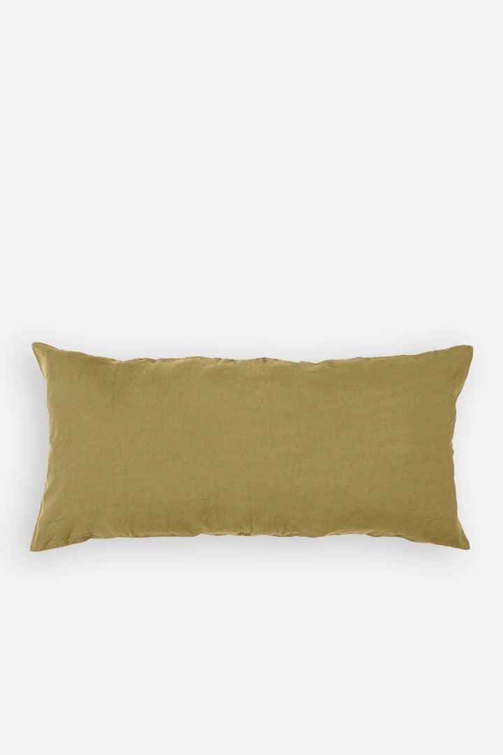 Linen Bolster Cushion / Olive