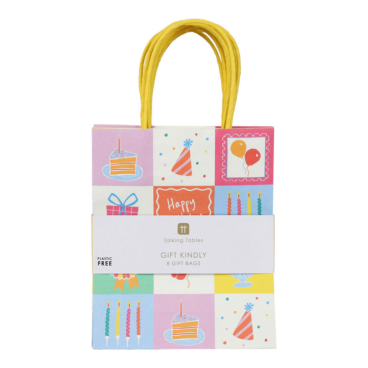 Happy Birthday Icons Gift Bags  8pk