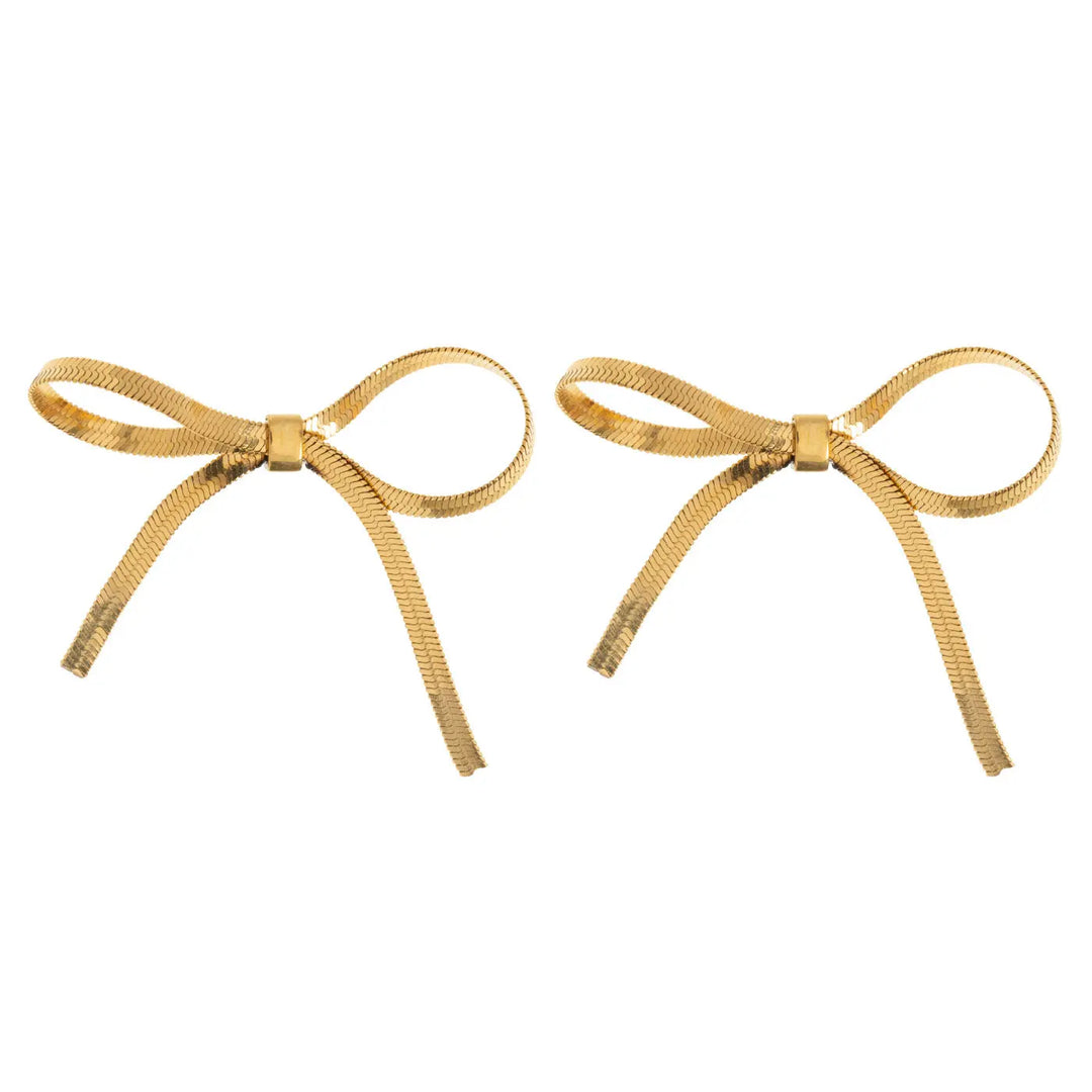 Juliette Snake Chain Bow Stud Earrings