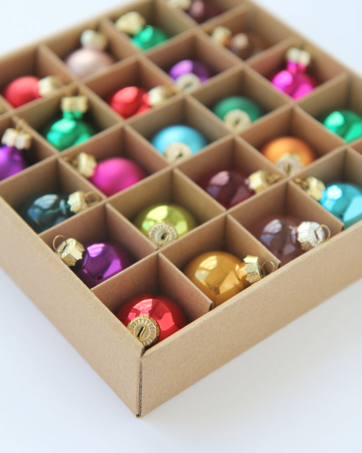 Box of Multicoloured Baubles x 25
