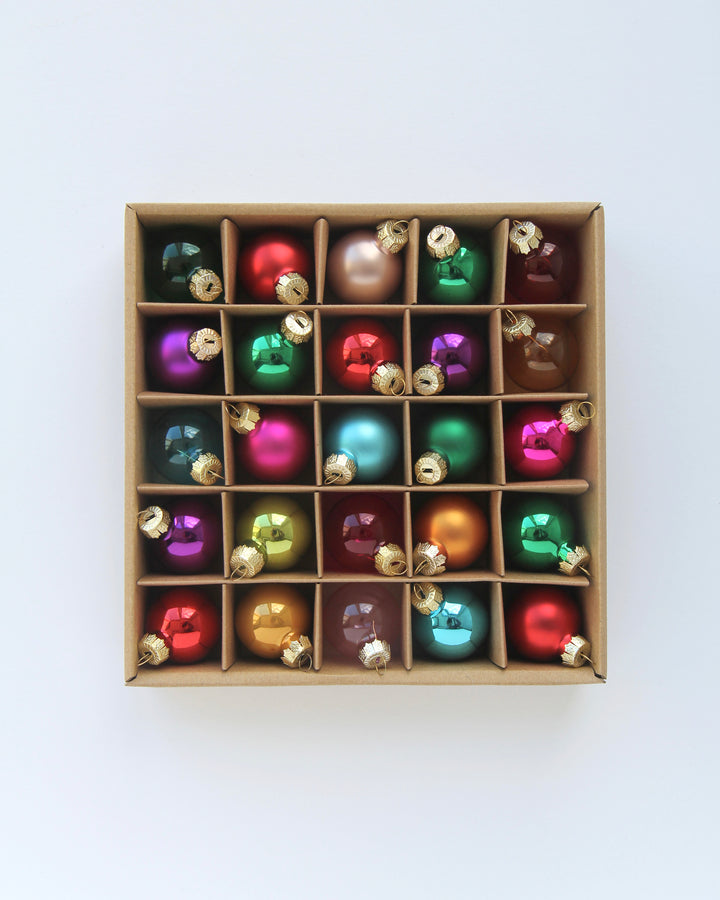 Box of Multicoloured Baubles x 25