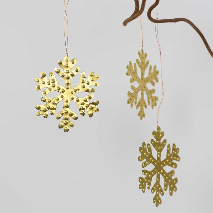 Brass Snowflake Christmas Ornament