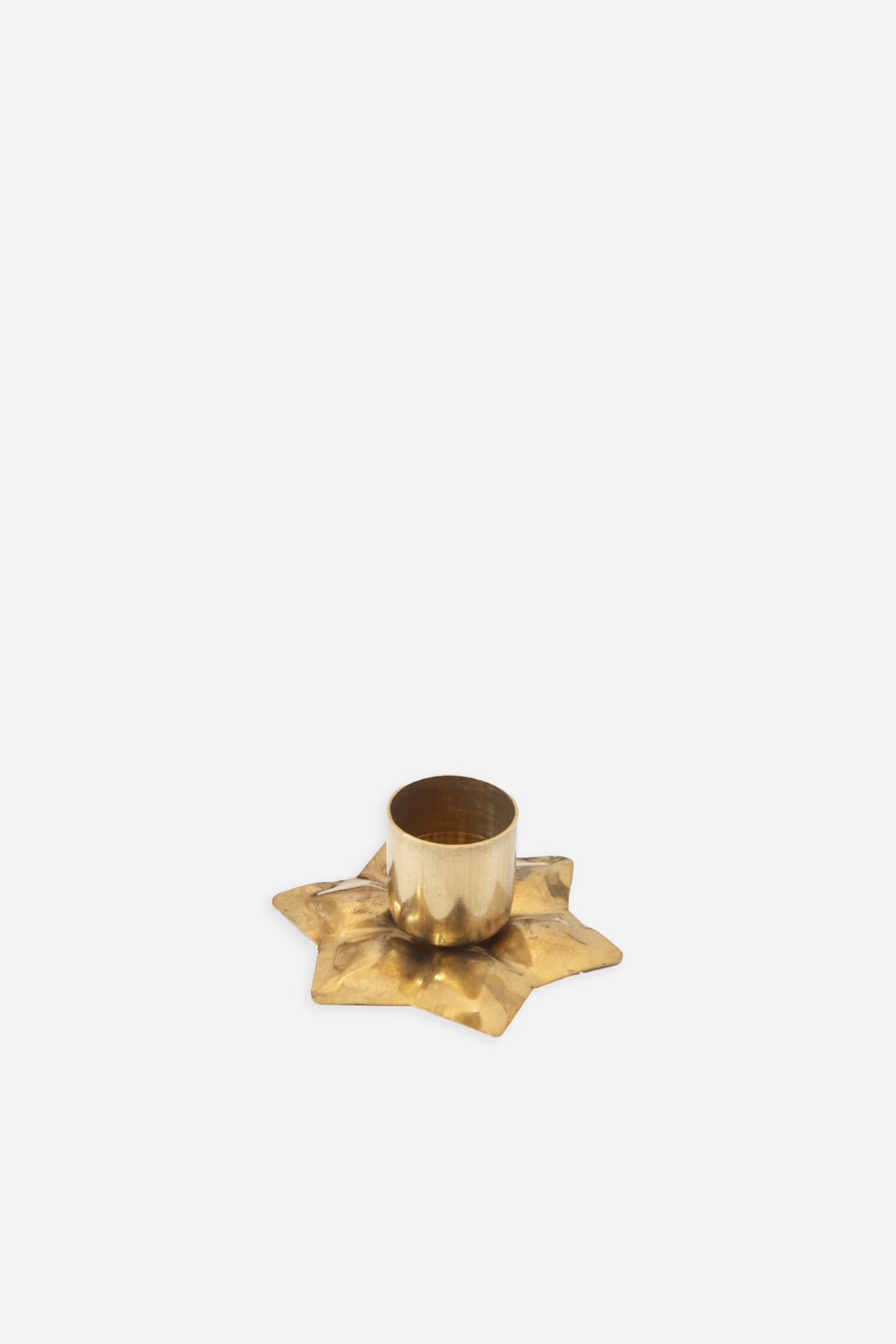 Brass Star Shaped Candle Holder - Domestic Science Home