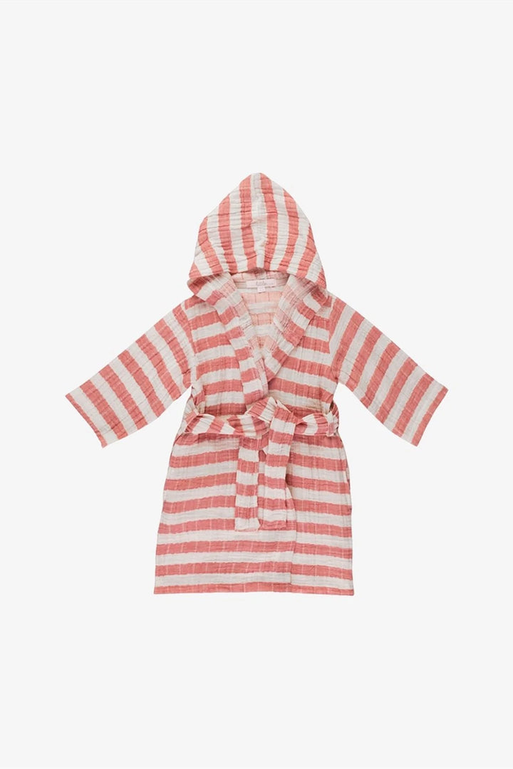 Muslin Kids Robe / Brick Stripe