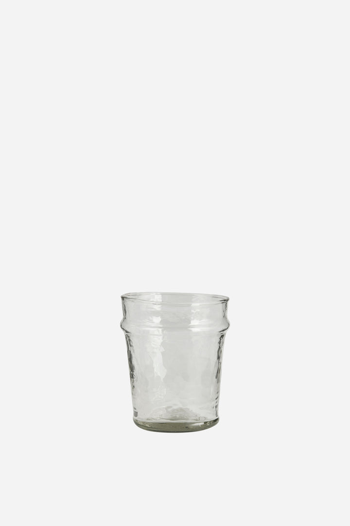 Clear glass jar on a white background