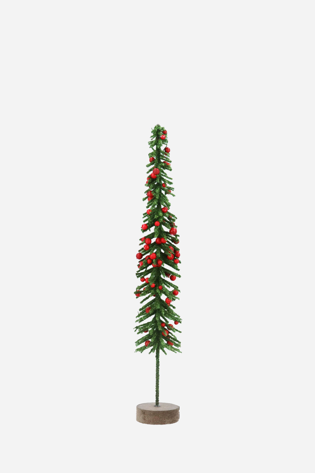 Glitter Bristle Slim Tree w Berries / Med/30cm