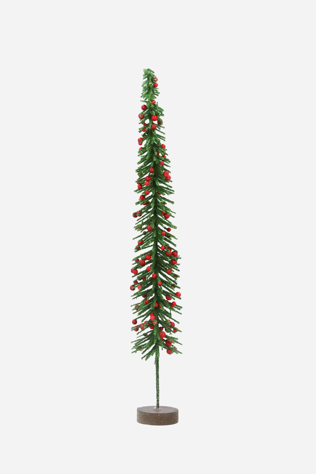 Glitter Bristle Slim Tree w Berries / Lrg 41cm