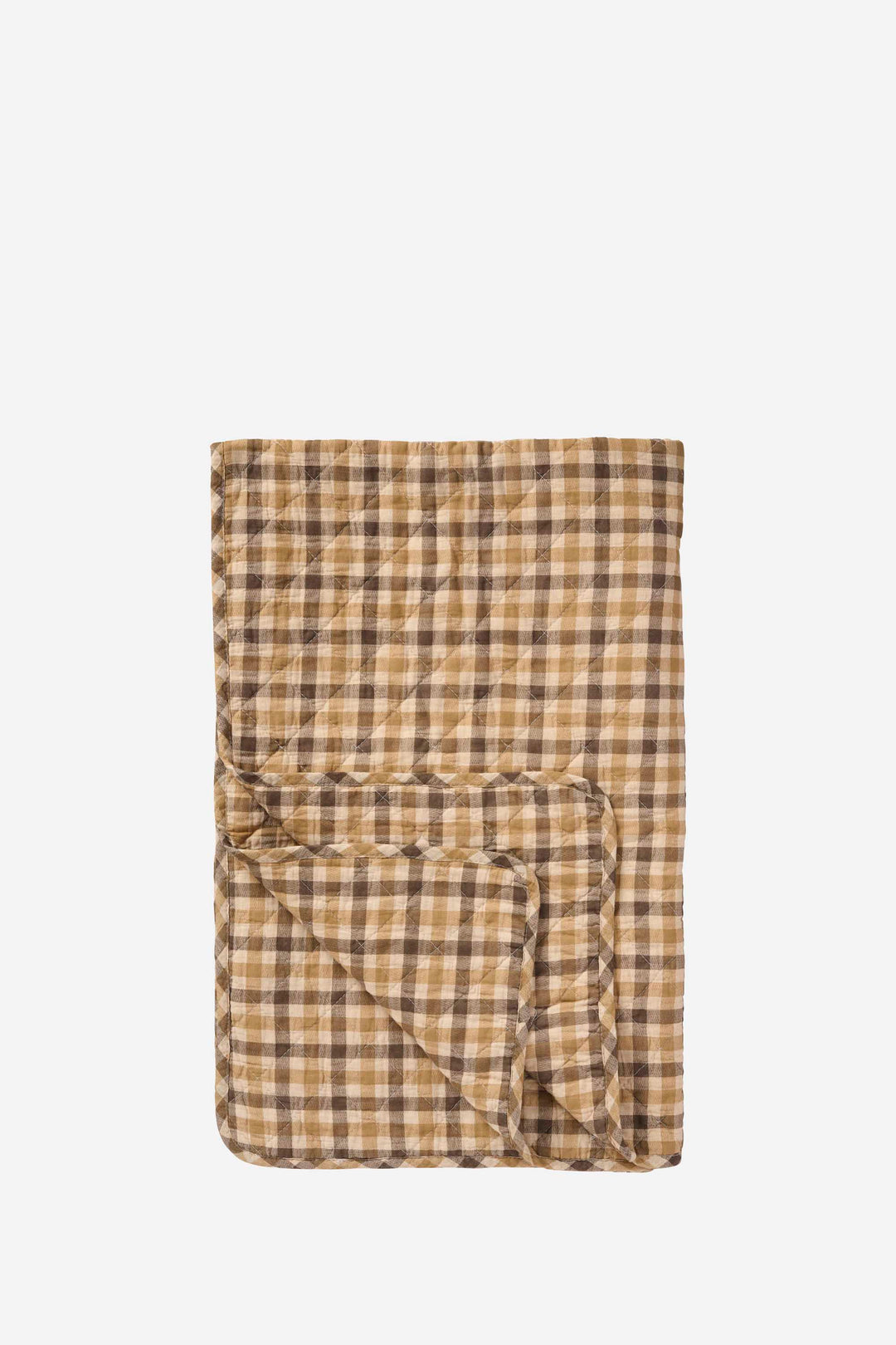 Plaid blanket with a pocket on a white background