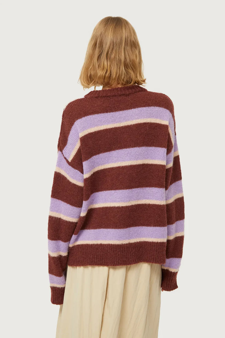 Jumper / Lilac & Brown Stripe