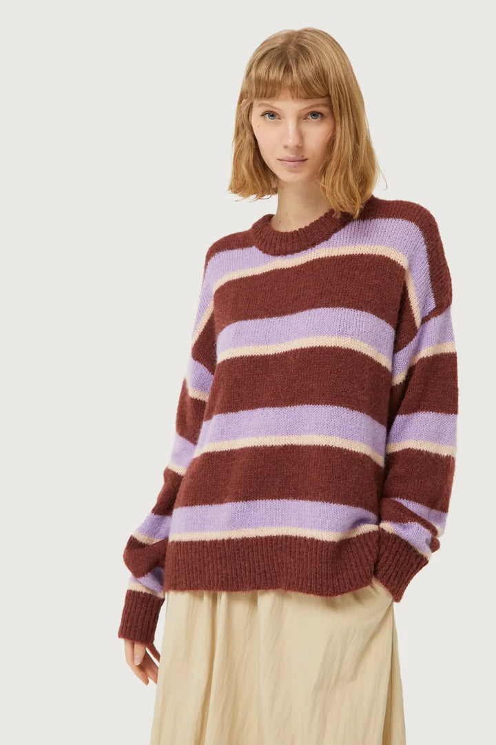 Jumper / Lilac & Brown Stripe