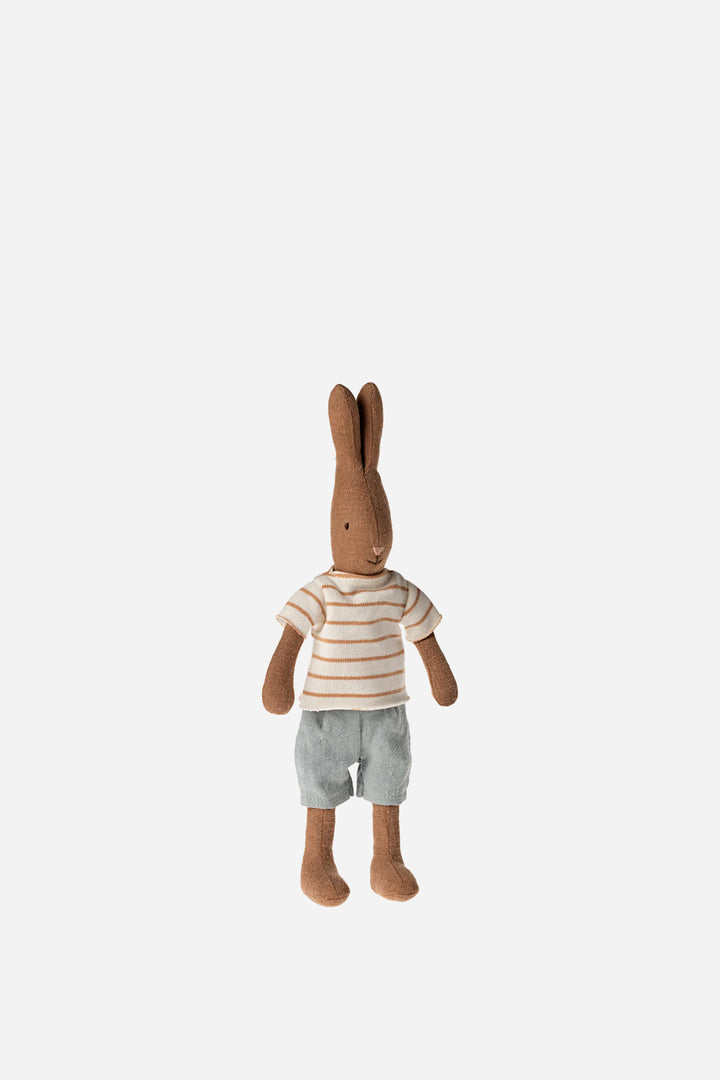 Rabbit, Size 1 - Chocolate brown - Striped Blouse and Shorts
