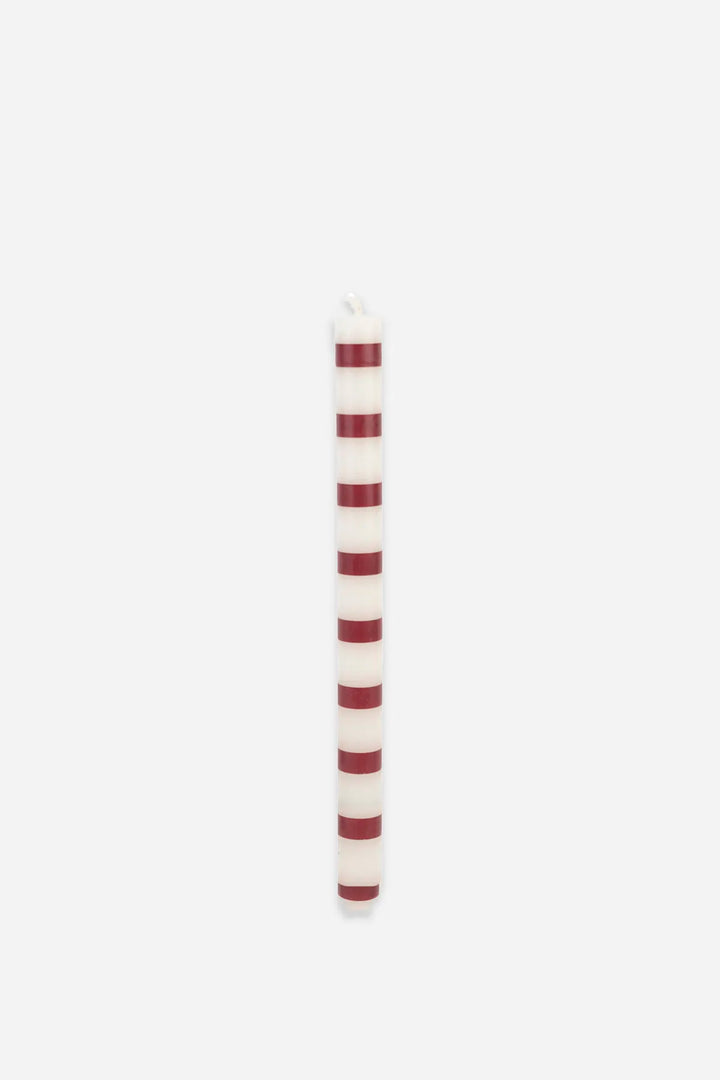 Dinner Candle 28cm / Burgundy Stripe