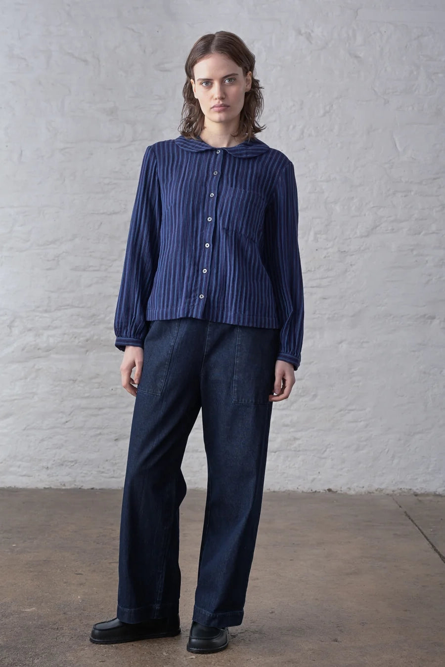 Anna Wide Leg Trousers / Blue Denim