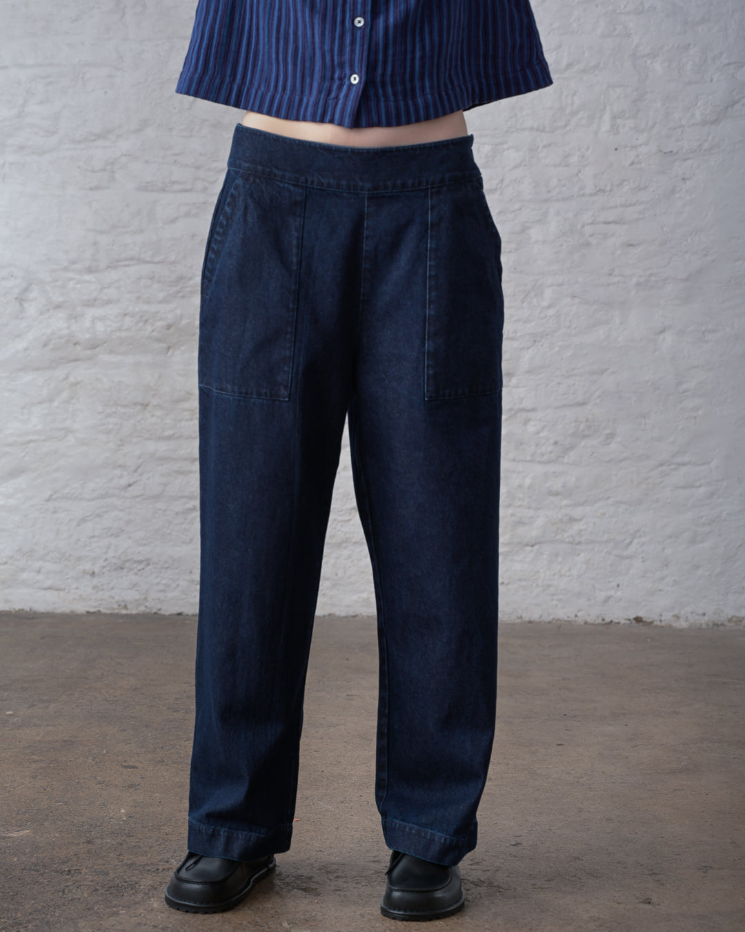 Anna Wide Leg Trousers / Blue Denim