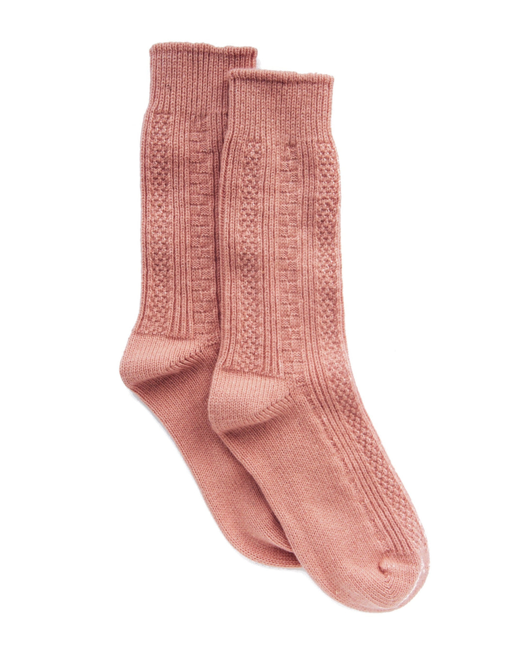 Cable Knit Socks / Pink