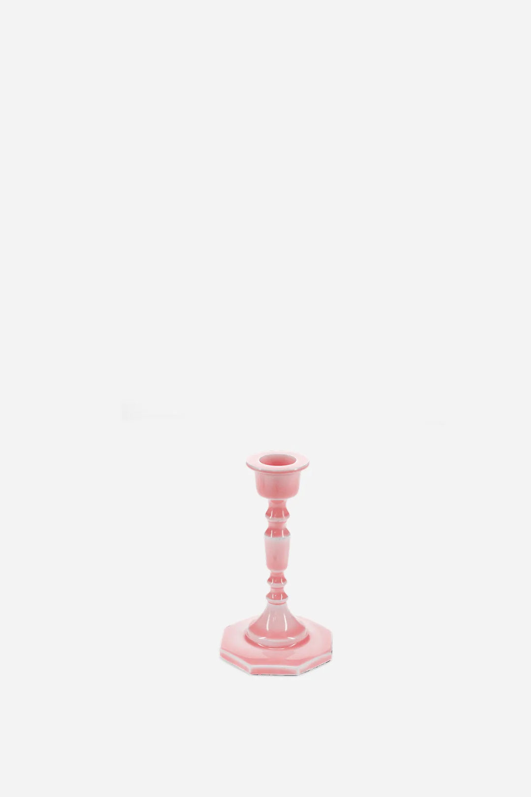Enamel Candlestick 13cm / Pink