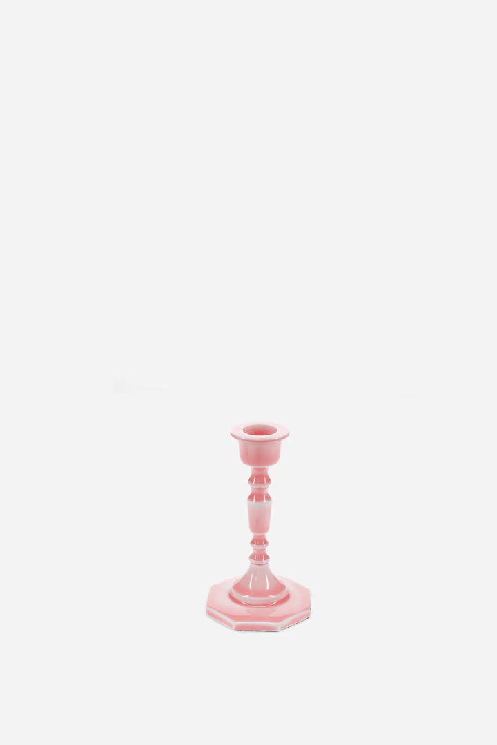 Enamel Candlestick 13cm / Pink