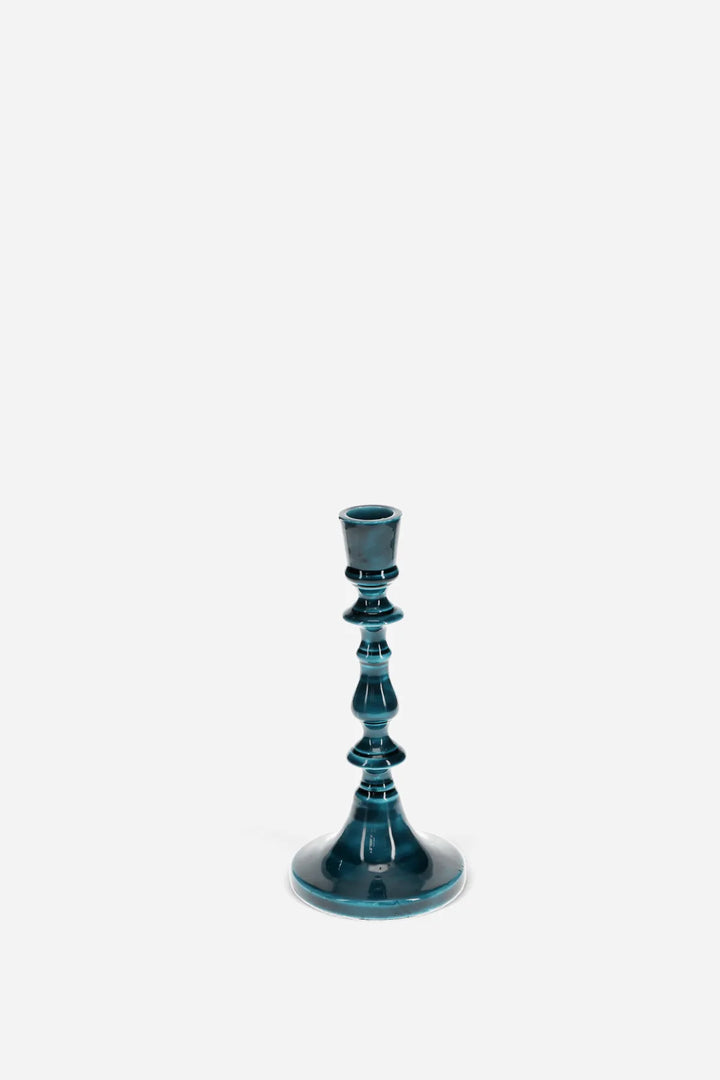 Enamel Candlestick 19cm / Blue
