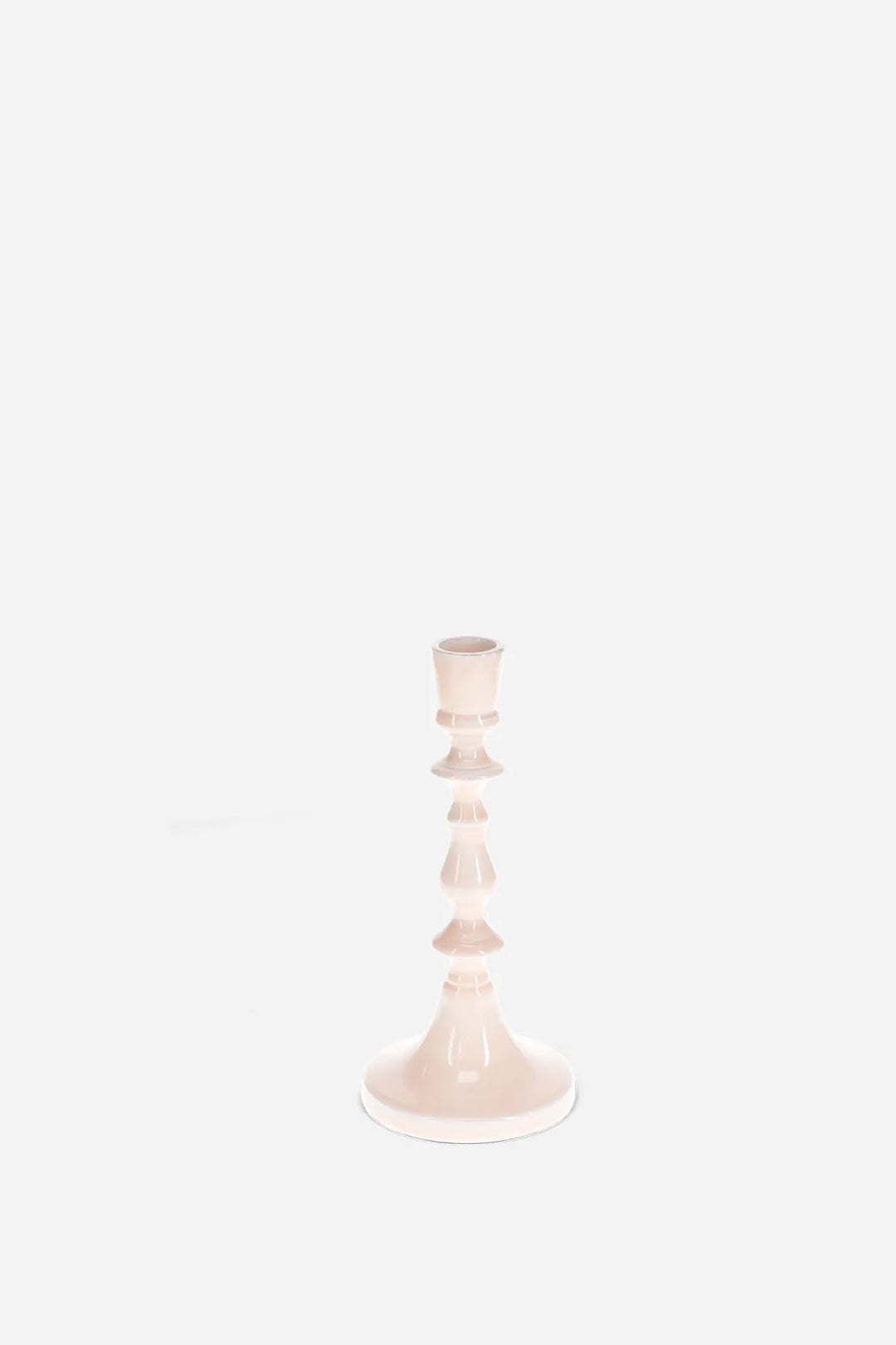 Enamel Candlestick 19cm / Soft Pink
