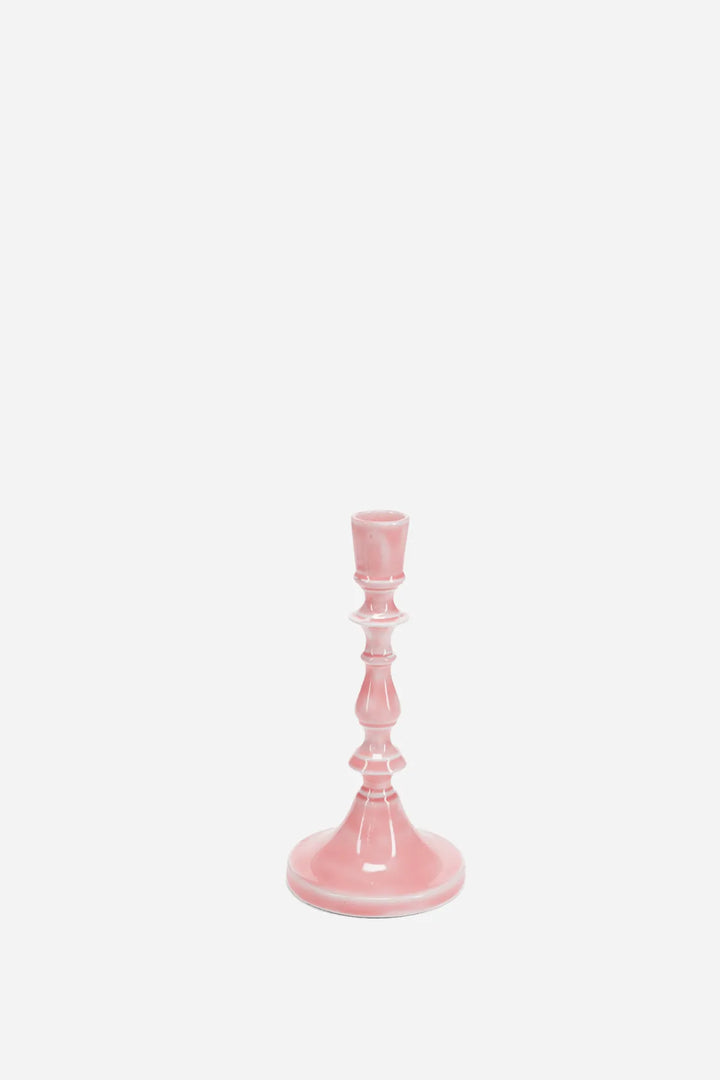 Enamel Candlestick 19cm / Pink