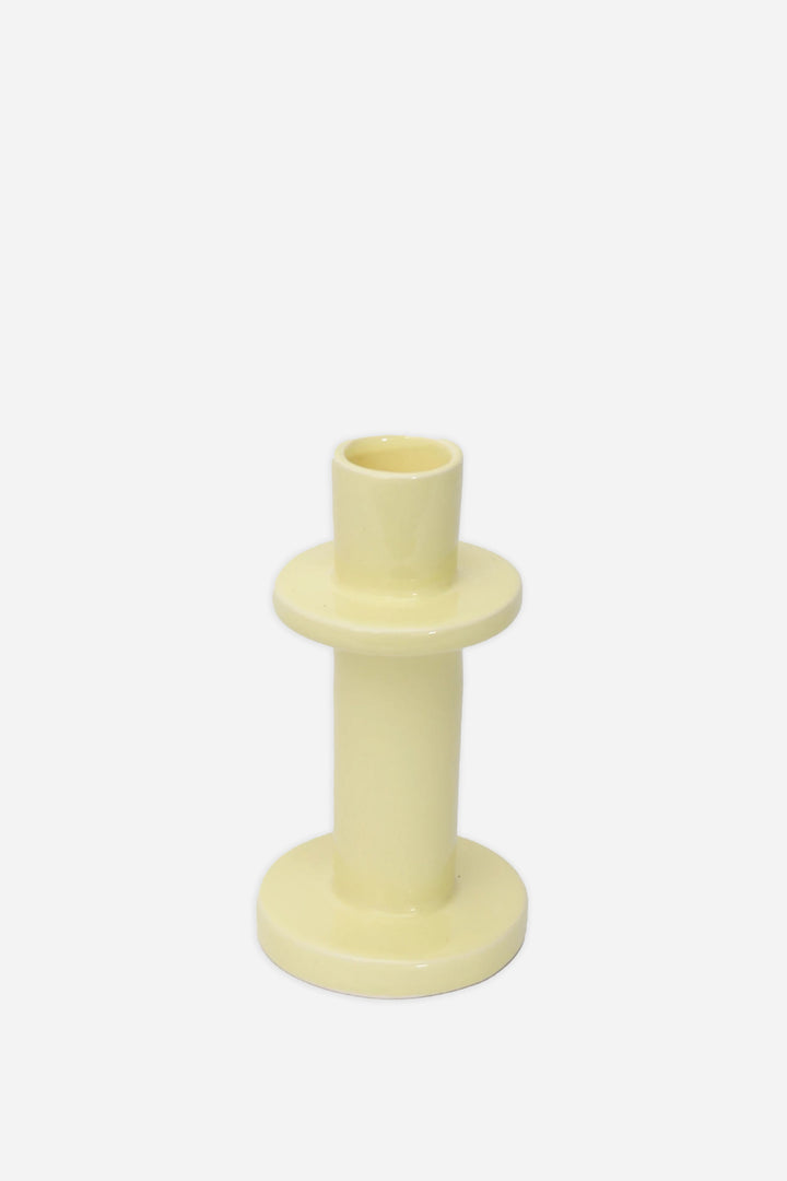 Ceramic Candle Holder Standing / Yellow