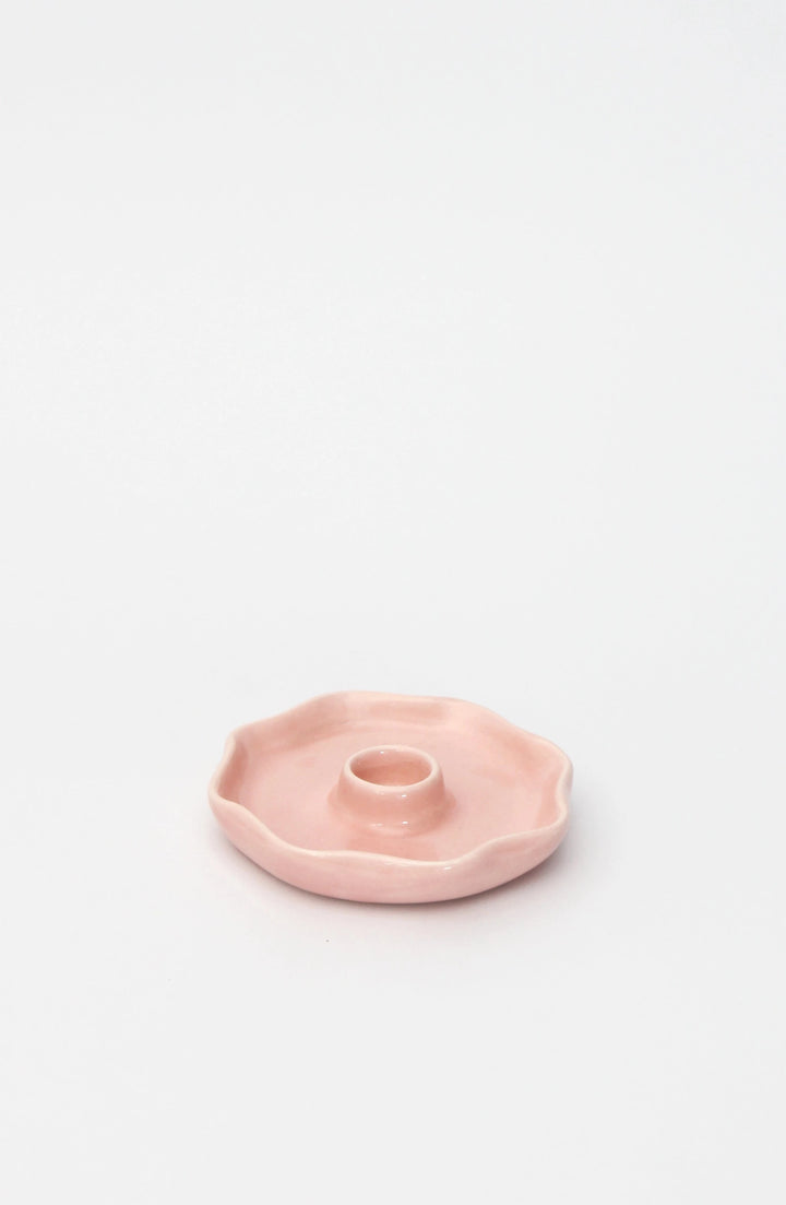 Scallop Candle Holder / Pink