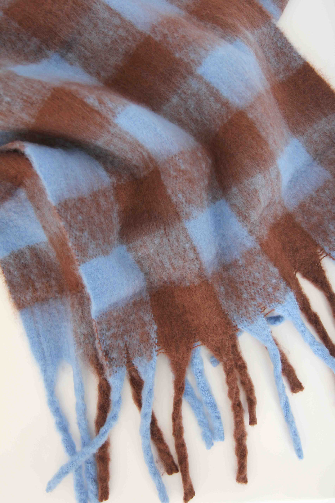 Check Scarf / Brown Blue