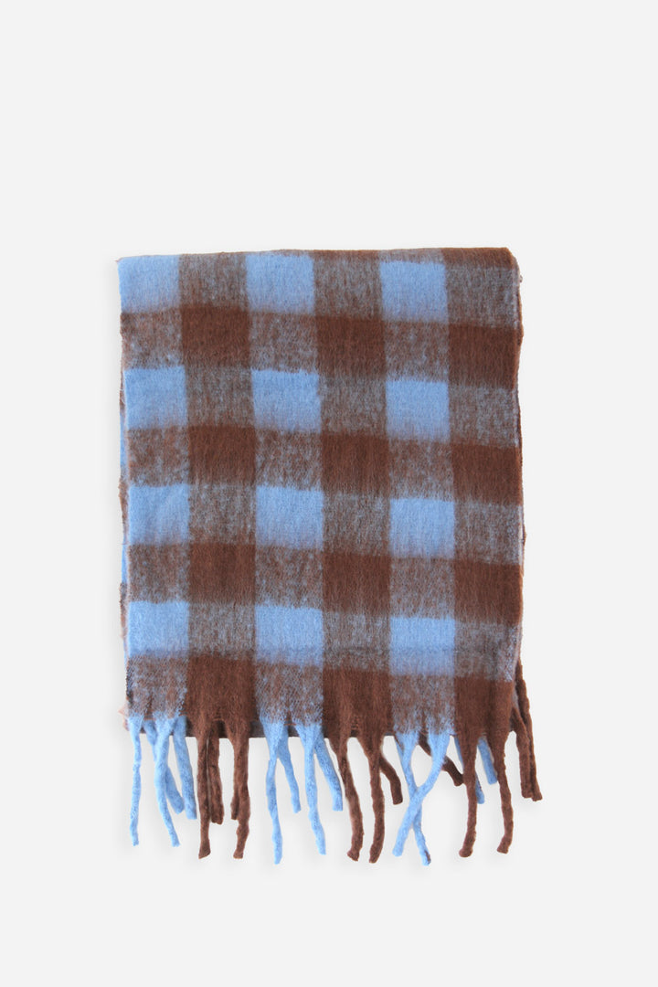 Check Scarf / Brown Blue