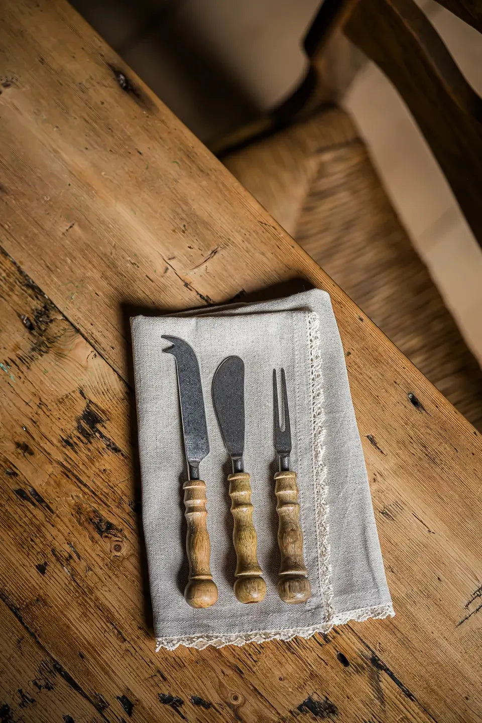 Wooden Handled Cheese &amp; Pickle Set