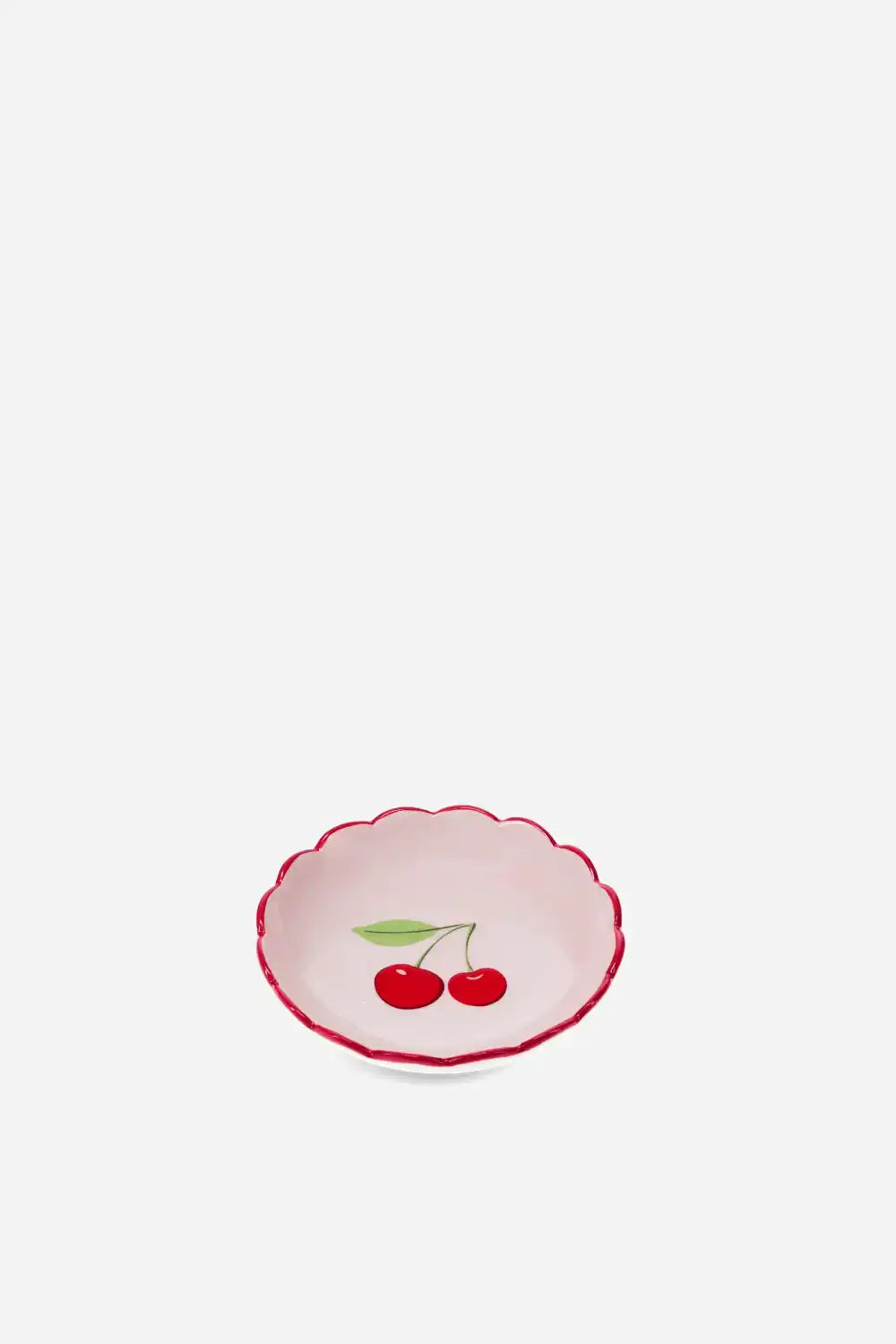 Scalloped Ceramic Trinket Dish 12cm - Cherry