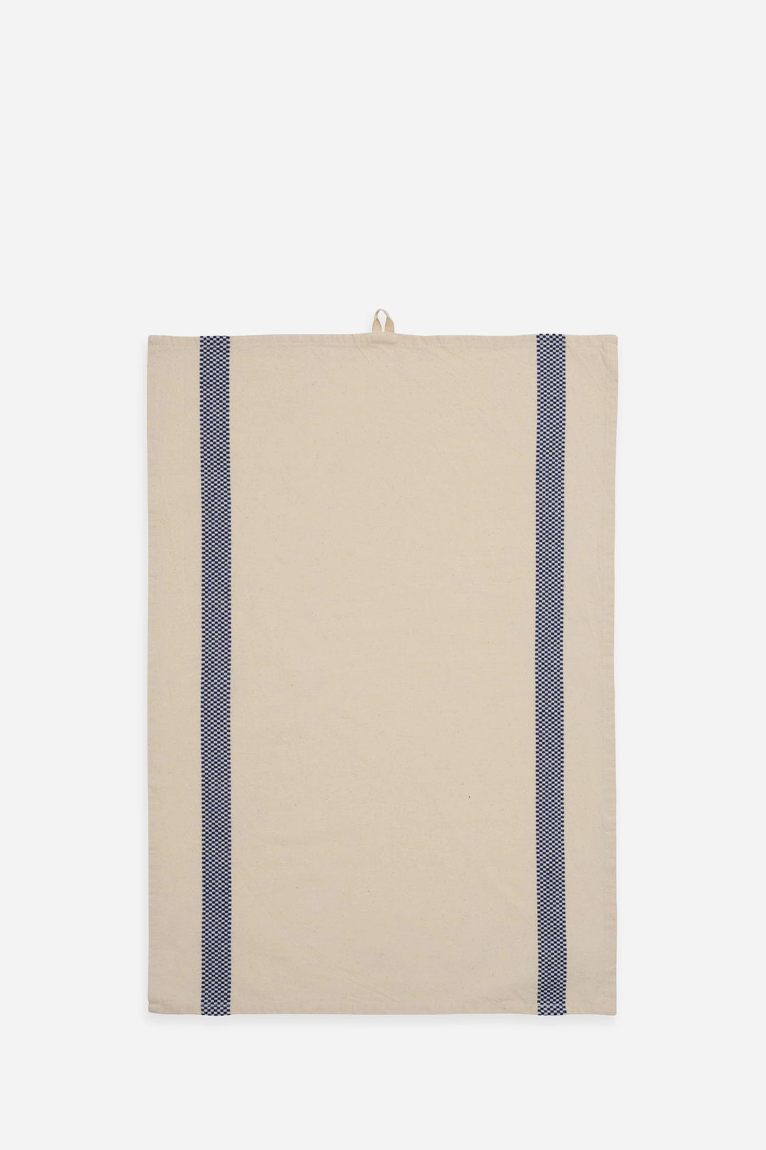 Chloe Cotton T-Towel / Natural & Dark Blue
