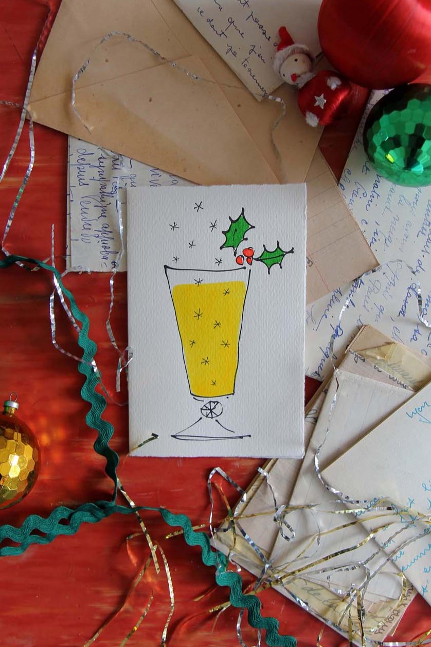 Stars Cocktail Christmas Card