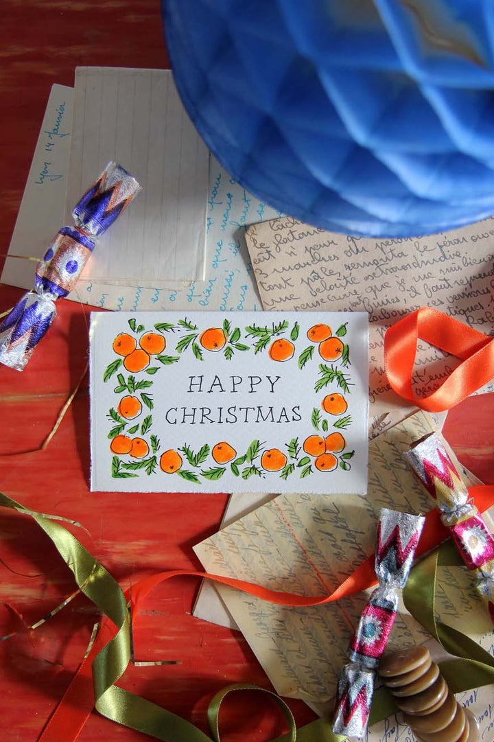 Orange Garland Christmas Card