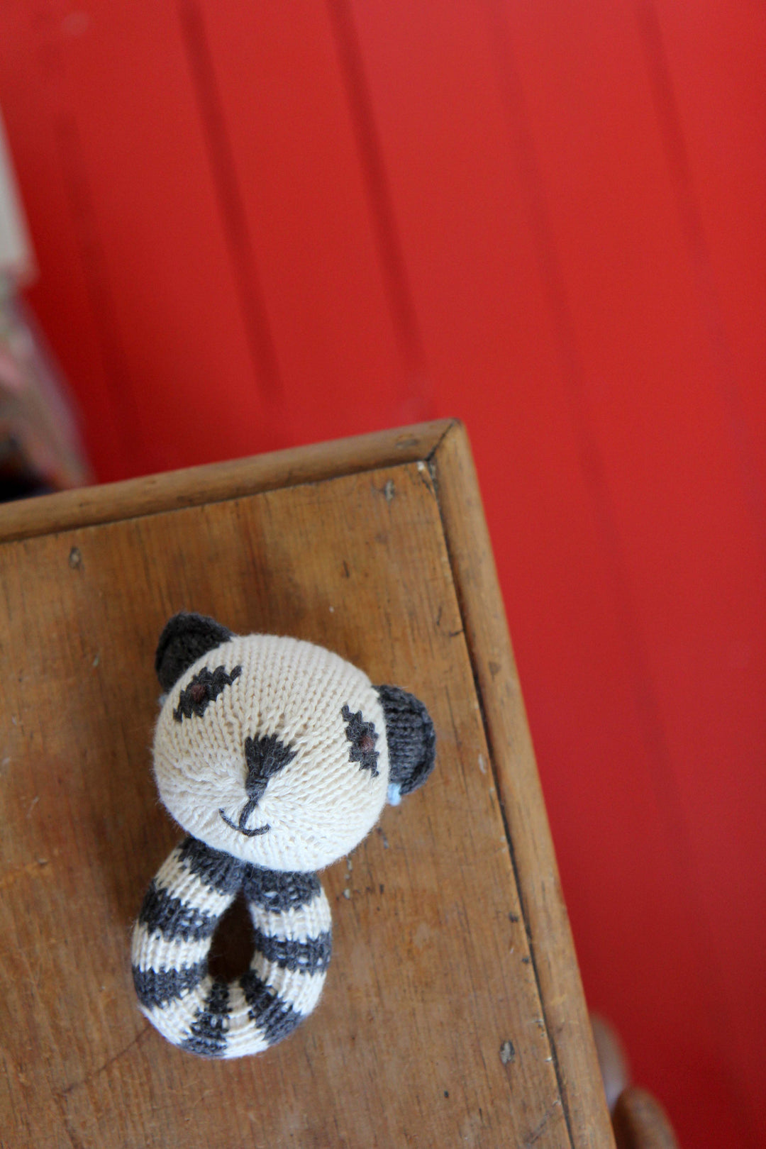 Cougar Knitted Baby Rattle - Domestic Science Home