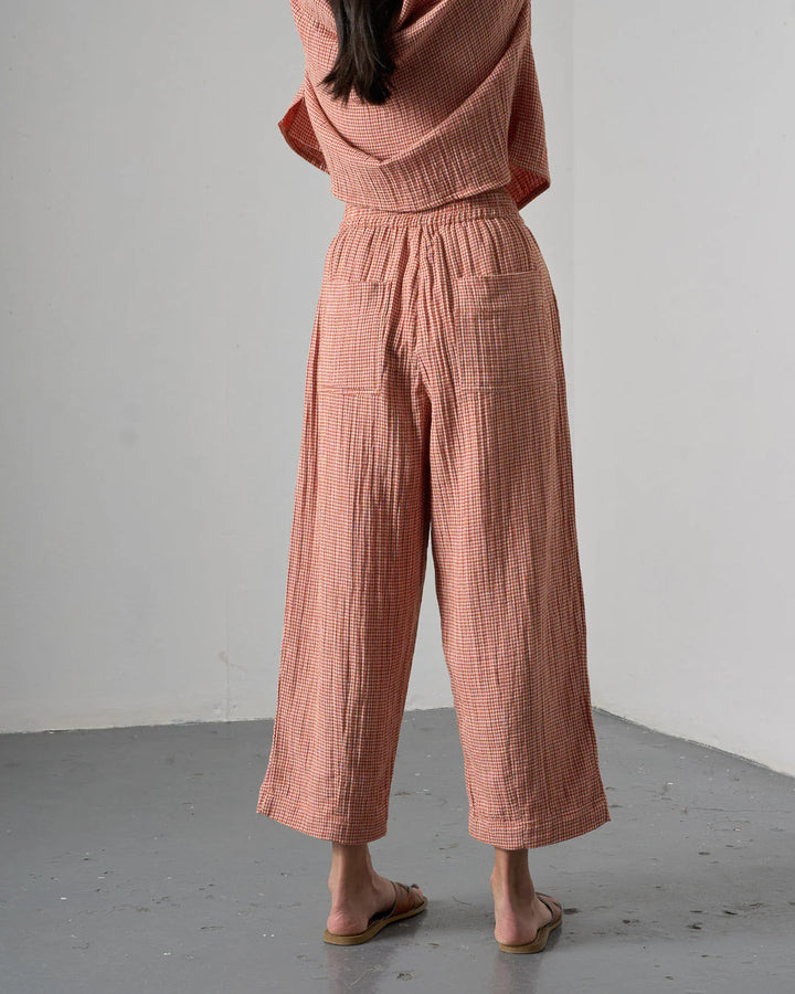 Clara Tapered Trousers / Little Check Rust