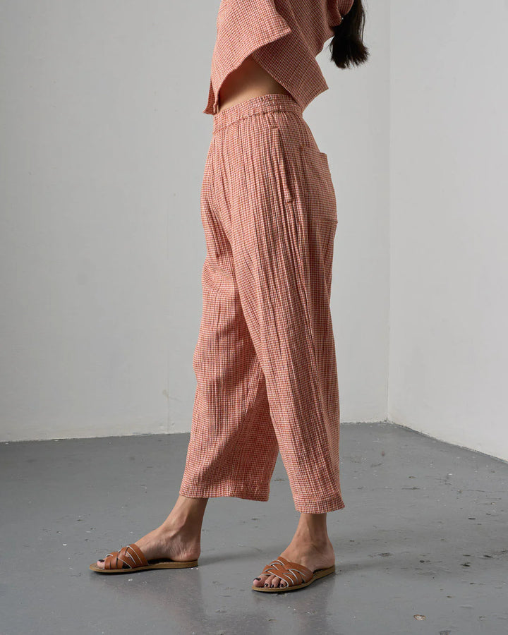 Clara Tapered Trousers / Little Check Rust