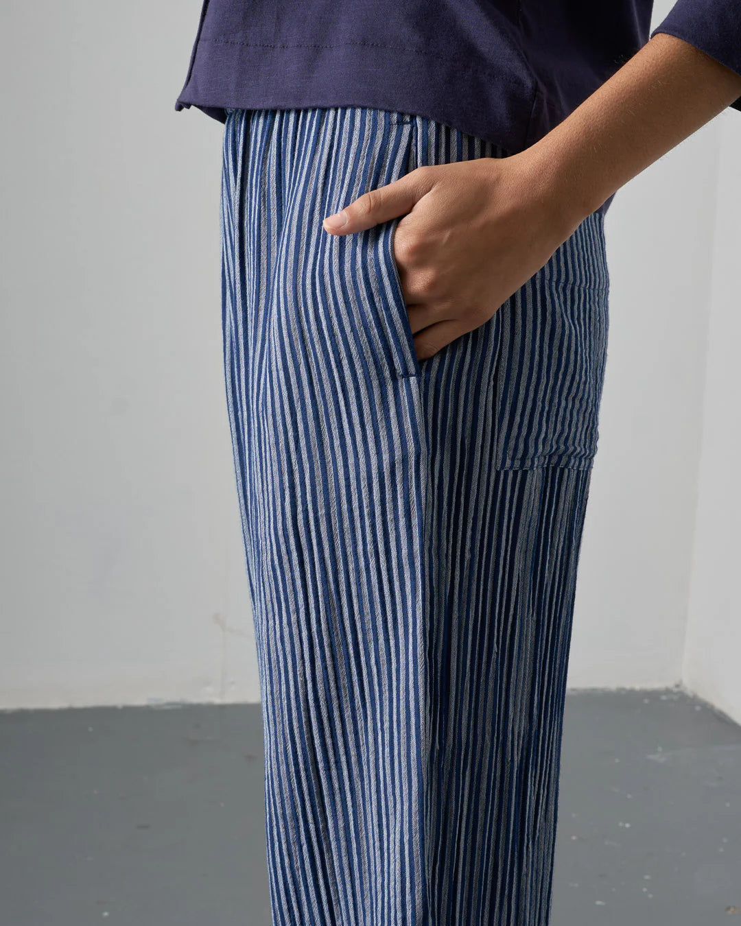 Clara Tapered Trousers / Navy Stripe