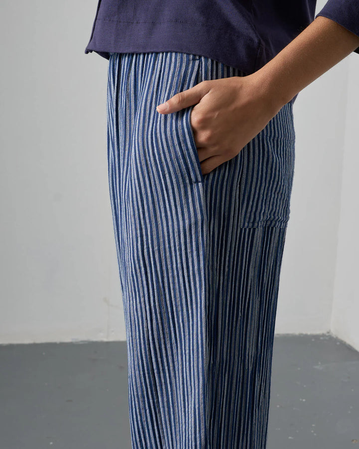 Clara Tapered Trousers / Navy Stripe