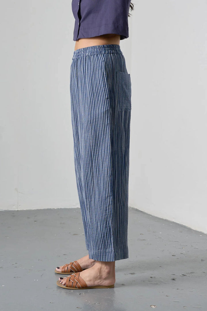 Clara Tapered Trousers / Navy Stripe