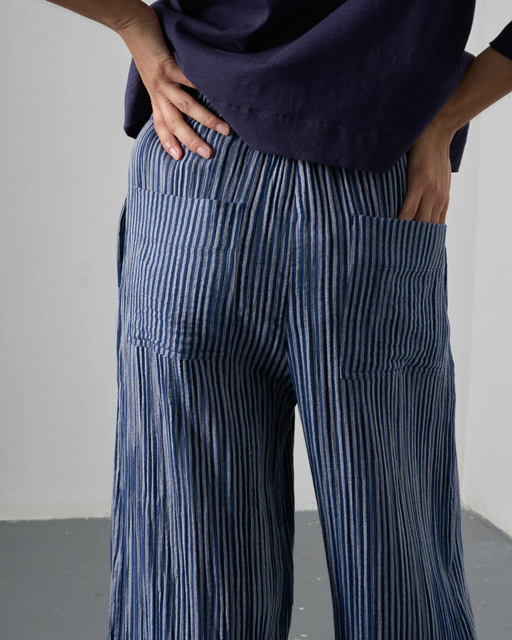 Clara Tapered Trousers / Navy Stripe