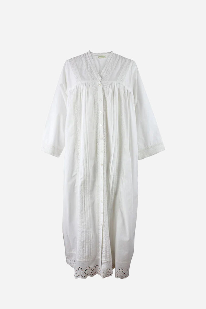 Claudia / Long Sleeve Embroidered Housecoat