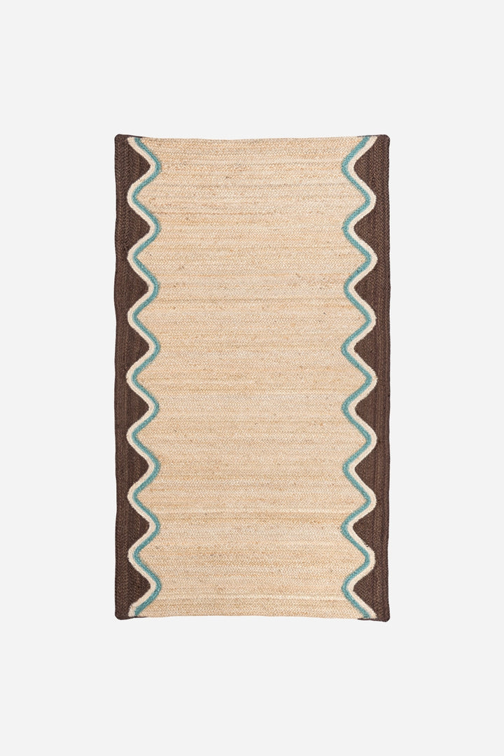 Cocoa Wave Jute Rug  Rectangle / 92x152cm